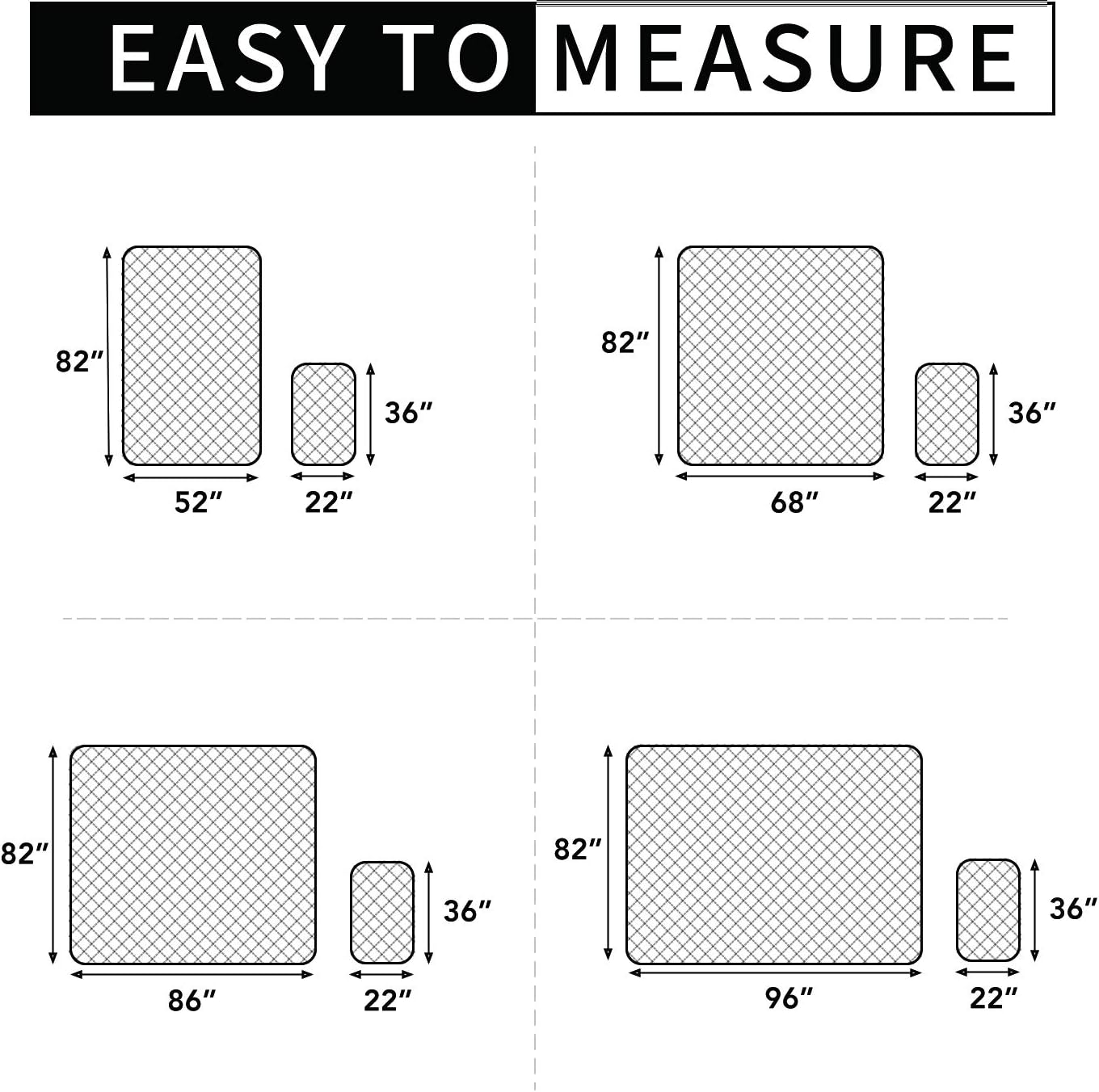 Easy-Going 100% Waterproof Dog Bed Cover Washable Couch Cover Non-Slip Sofa Cover Furniture Protector Cover Reusable Incontinence Bed Underpads for Pets Kids Children Dog Cat(52x82 in,Gray)
