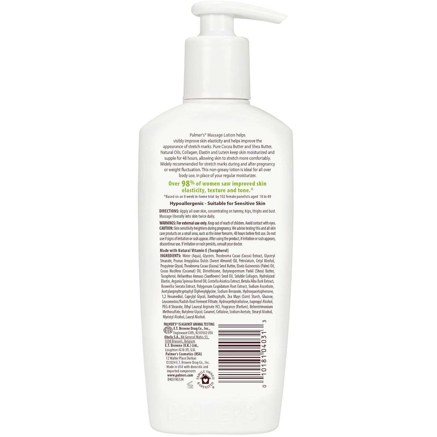 Palmer's Cocoa Butter Formula Massage Lotion For Stretch Marks, Pregnancy Skin Care, Belly Cream with Collagen, Elastin, Argan OIl and Shea Butter, 8.5 Ounces