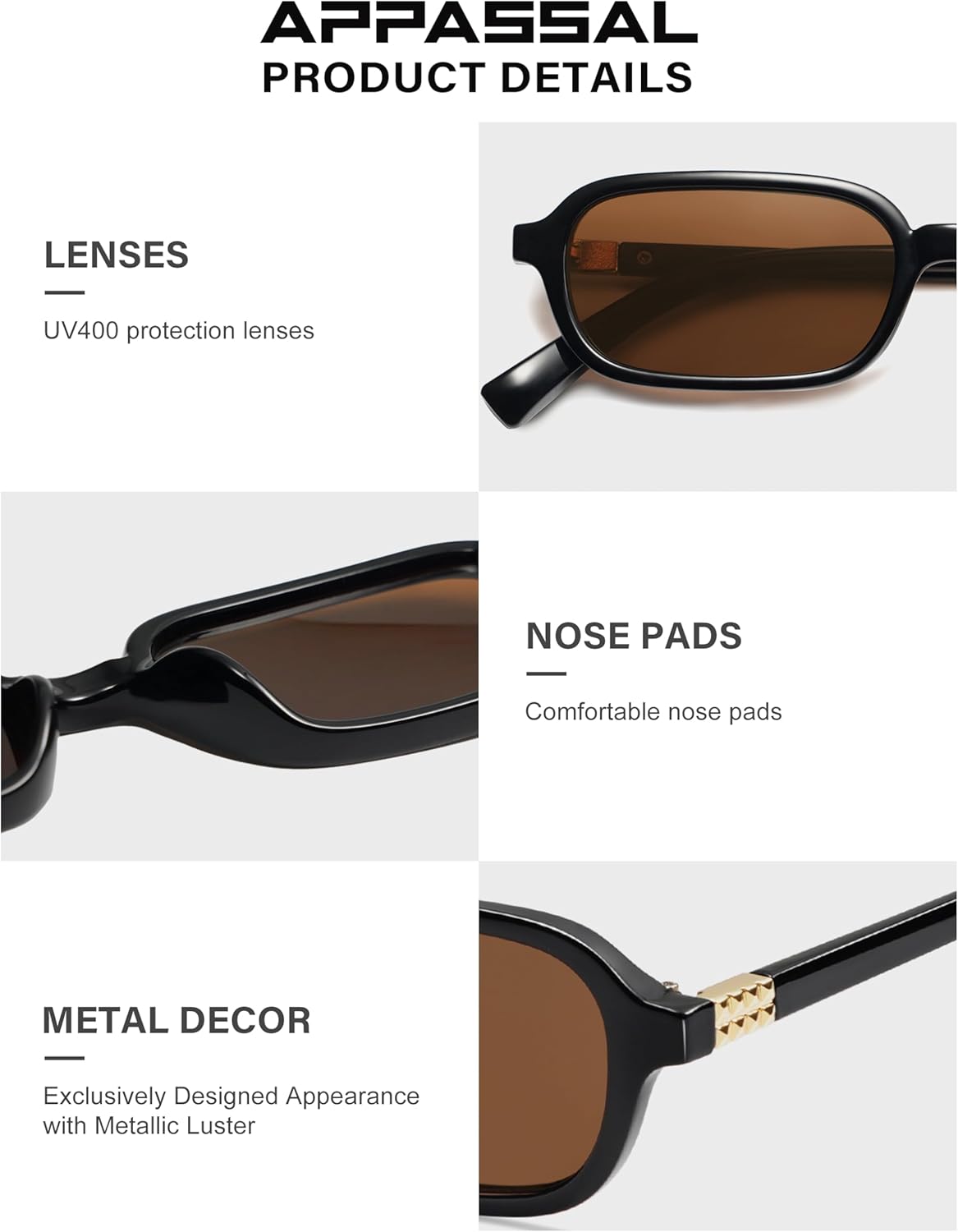 Retro Rectangular Sunglasses for Women Vintage 2026 Fashion Trendy Funny Small 90s Square Sunnies AP3698