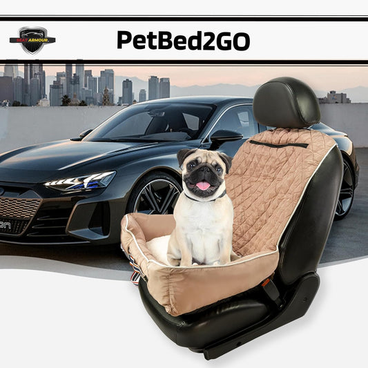 Seat Armour PET2GO101T Pet2Go Tan Car Pet Bed and Seat Cover, 26x20x6, 3.5 lbs