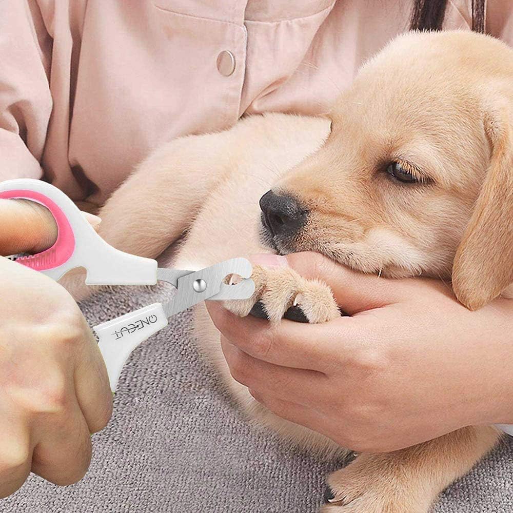 OneCut Pet Nail Clippers, Update Version Cat & Kitten Claw Nail Clippers for Trimming, Professional Pet Nail Clippers Best for a Cat, Puppy,Rabbit, Kitten & Small Dog,Sharp & Safe (Pink)