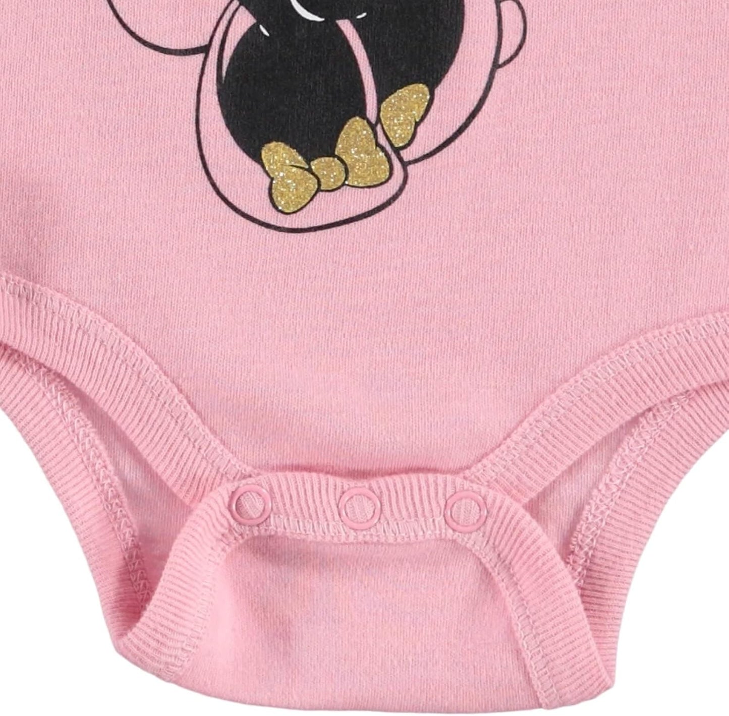 Disney Minnie Mouse Baby Girls Bodysuit Pants Bib and Hat 4 Piece Outfit Set Newborn to Infant
