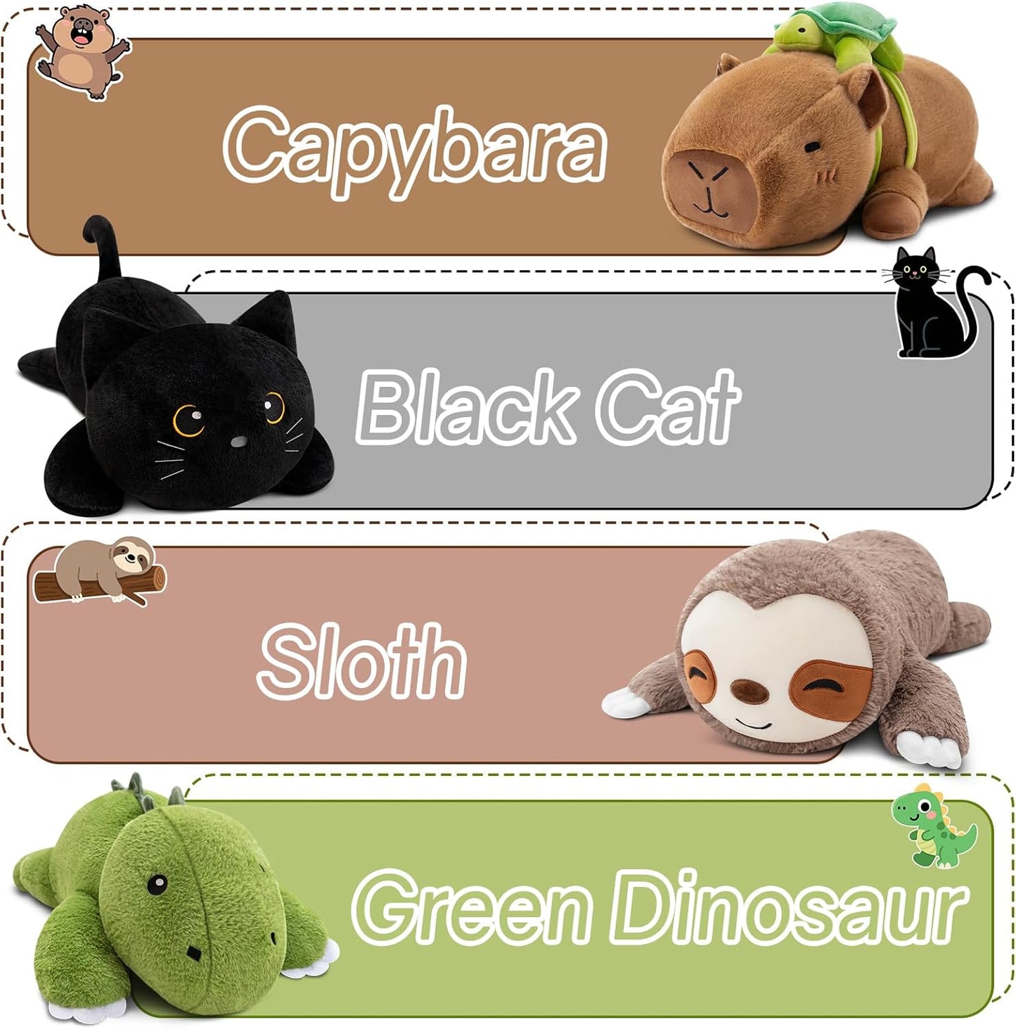 SQEQE Weighted Stuffed Animals Capybara Plush, Weighted Capybara Stuffed Animals with Turtle Backpack, Soft Pillow Toy for Kids Adults, Birthday Present & Valentines Gifts 9.8 Inch, 0.8 Lb