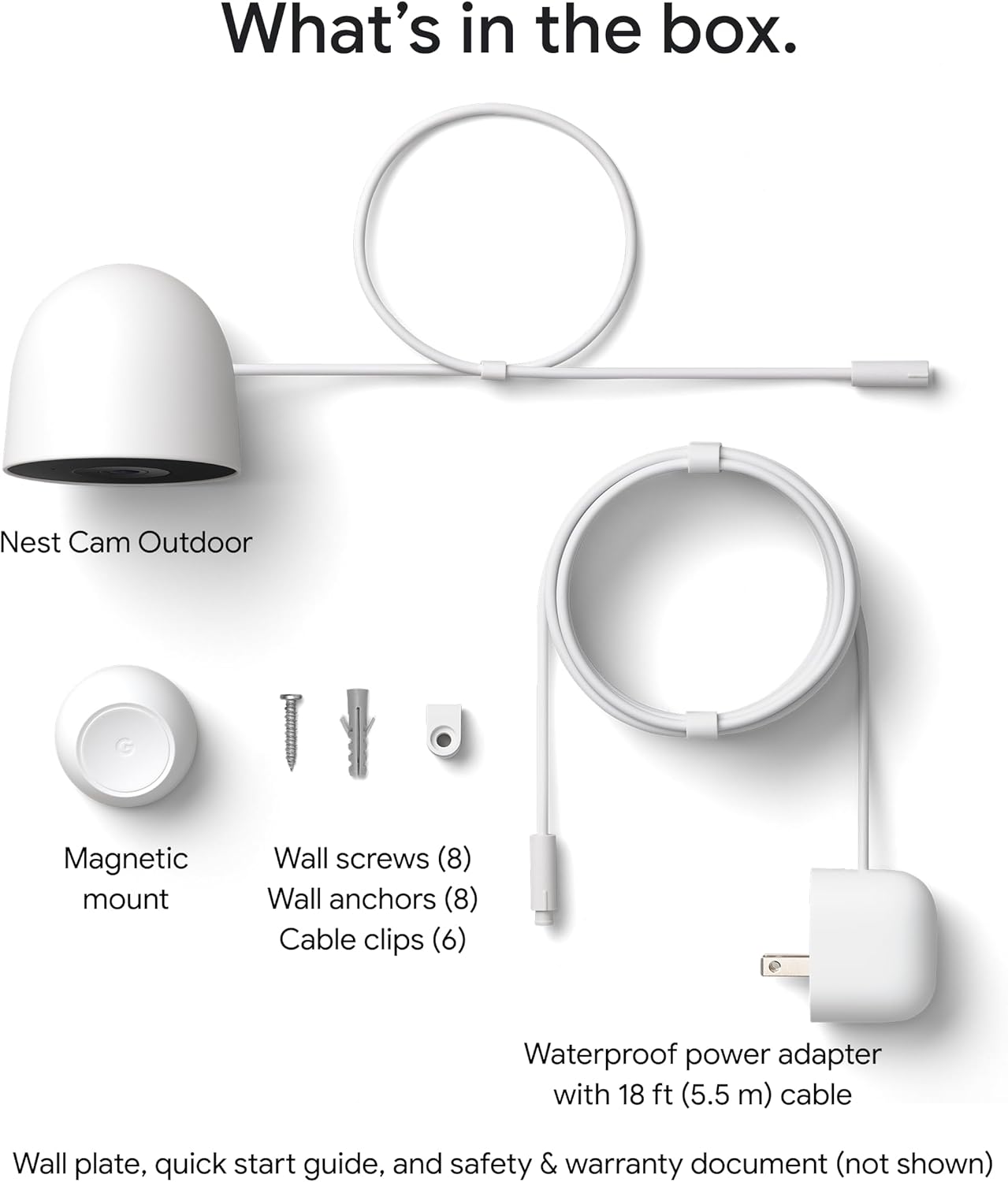 Google Nest Cam Outdoor (Wired, 2nd Gen) - Security Camera with 2K Video and Gemini, Night Vision, 2-Way Audio - Works with Google Home - 2025 Model - Snow