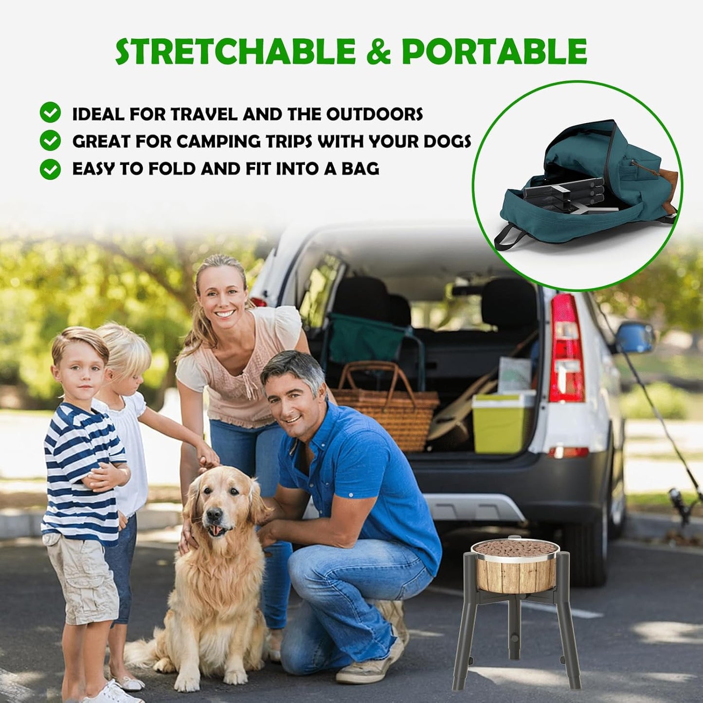 SHAINFUN Raised Dog Bowl Stand for Medium/Large/XL Breeds, Metal Tall Food Stand, Adjustable Wide 7-10.7" Heights 9.8-13.4",Strong Round Tubes Elevated Feeder(Bowl Not Included)