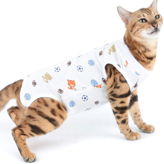 SELMAI Surgical Recovery Suit for Dogs Cats Female Surgical Pajamas for Dogs Post Surgery Romper Operative Shirt After Surgery Abdominal Wound Protector Pet Wear Anti Anxiety Vest Sleeveless Blue S
