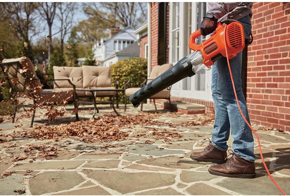 BLACK + DECKER Electric Leaf Blower, Hand Held Blowers for Lawn Care, Up to 450 CFM and 140 MPH Power, Axial, Lightweight, Corded (BEBL750)
