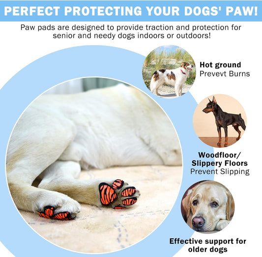 SCENEREAL XXL Dog Paw Protector Anti-Slip Grips, Paw Pads for Dogs Traction Non Slip On Hardwood Floors, Hot Pavement Paw Stickers Pads, Dog Shoes Booties Socks Replacemen 36Pcs
