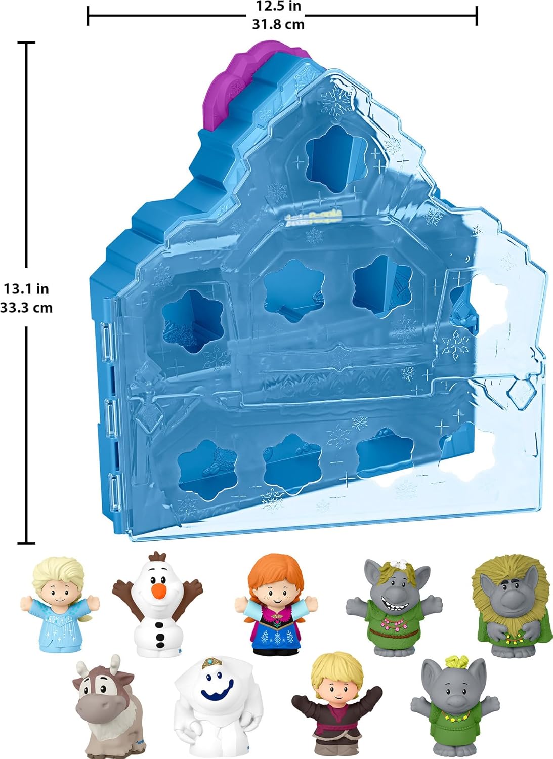 Fisher-Price Little People Toddler Toy Disney Frozen Carry Along Castle Case Playset with Figures for Pretend Play Kids Ages 18+ Months