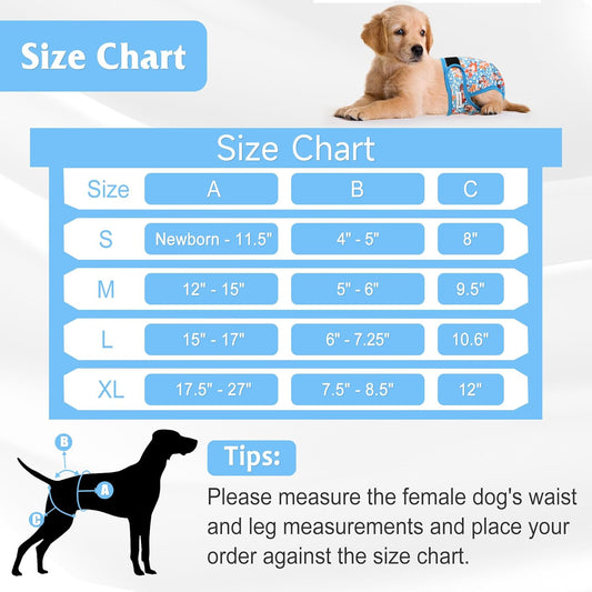 Reusable Female Dog Diaper, Highly Absorbent Doggie Diapers for Female Dogs, Dog Diapers Large