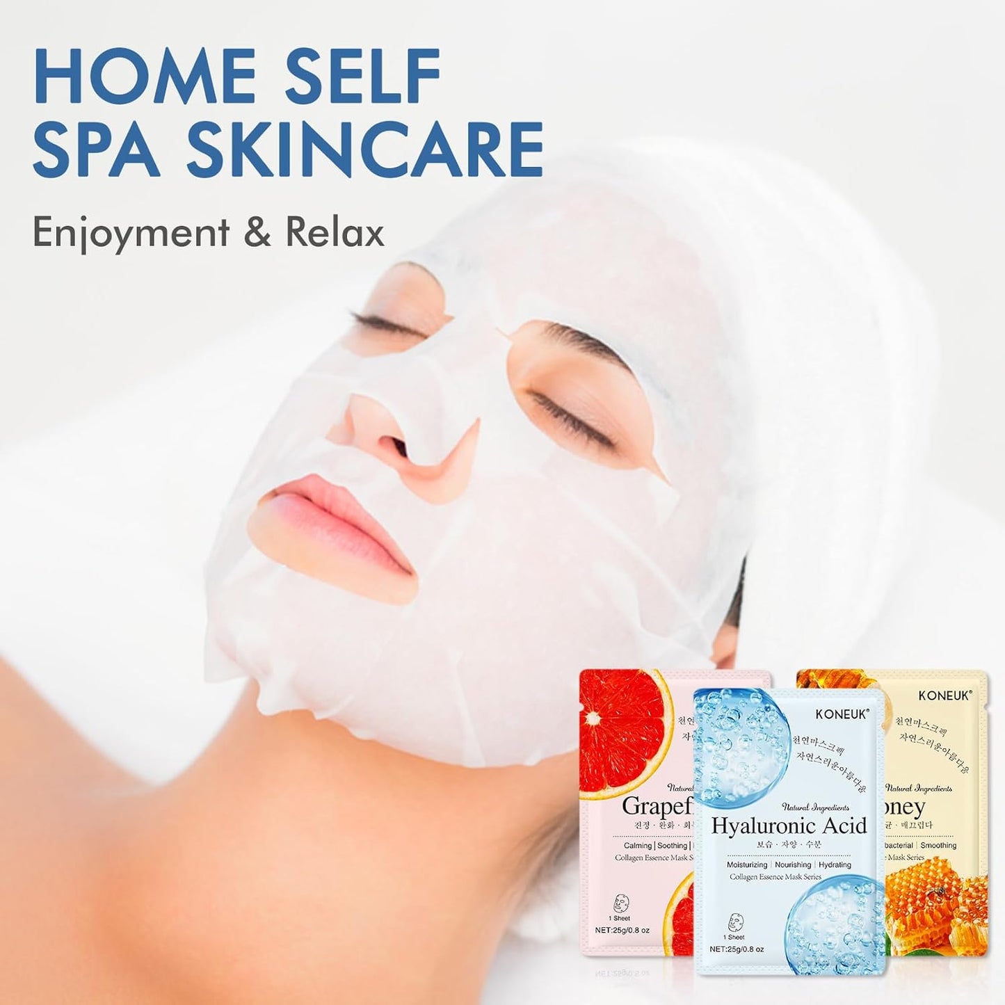9 Pack Collagen Face Masks Skincare for Women, Hydrating Sheet Face Masks Suitable for All Skin Types, Bulk Facial Masks for Women Skin Care, Face Mask Gifts Set for Spa Party