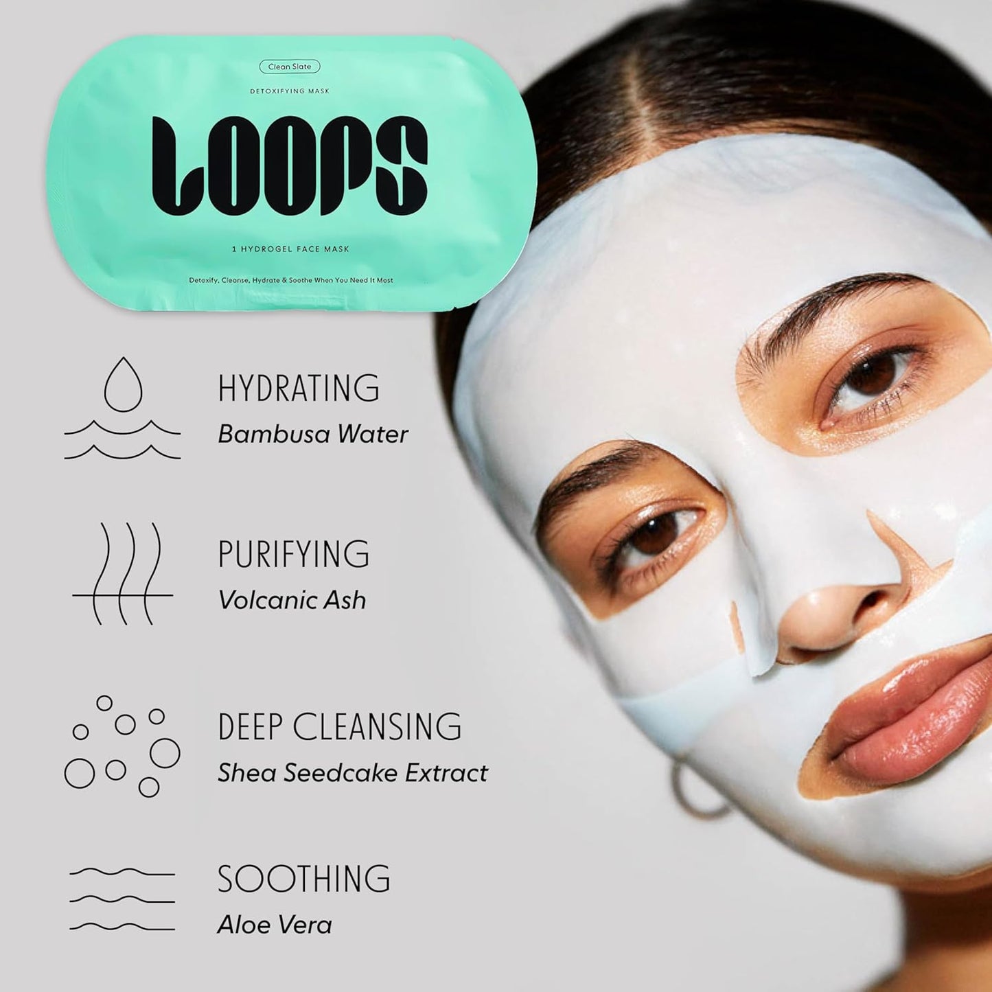 LOOPS VARIETY LOOP KIT - The Best Hydrogel Face Masks for Every Skin Moment - Loops Face Mask - 5 Masks for Hydrating, Detoxifying, Repairing, Soothing, and Rejuvenating - All Skin Types, 5pc