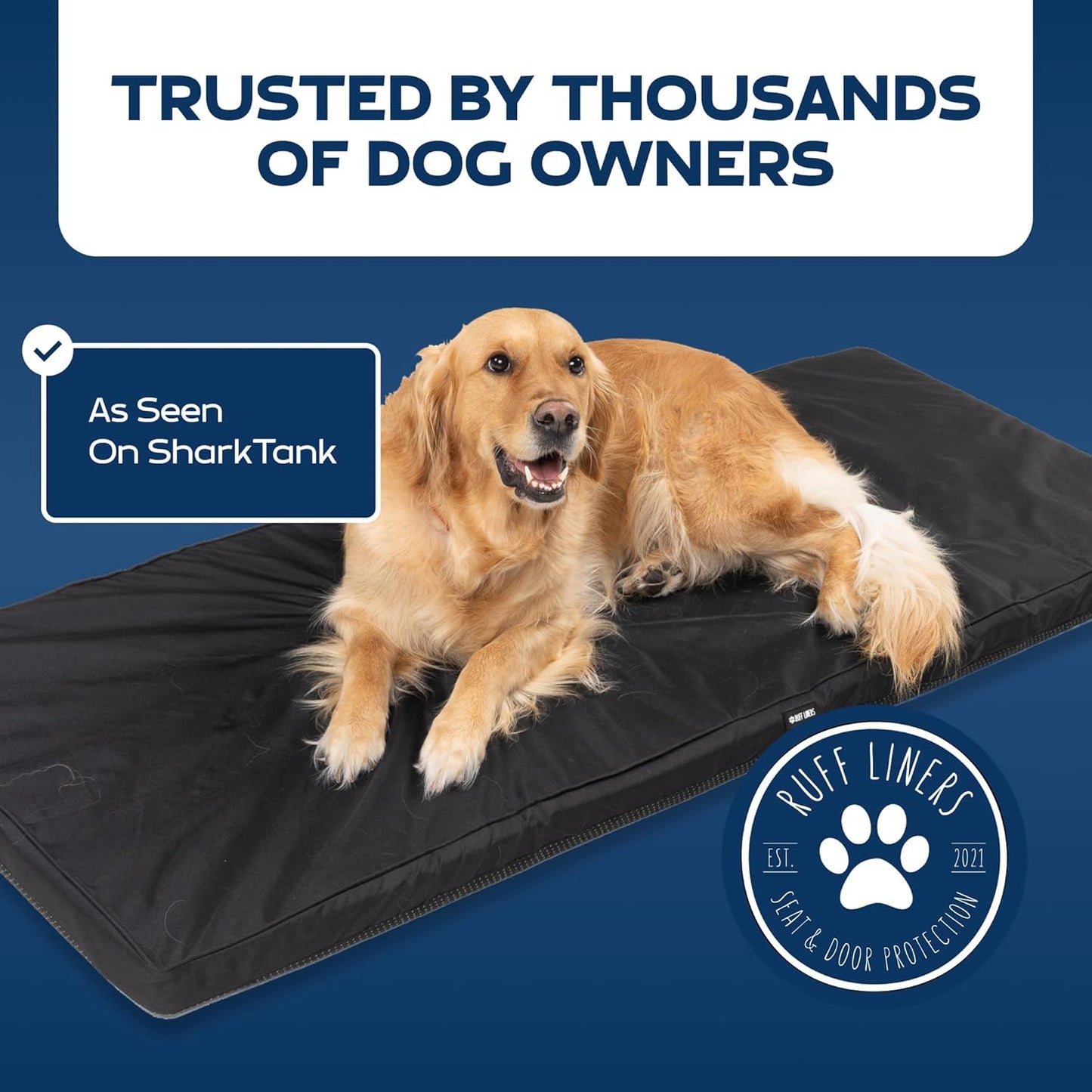 Ruff Liners XL Back Seat Dog Bed Cushion, Black – As Seen on Shark Tank – for XL Seat Extenders/Floor Covers – Waterproof, Machine-Washable – Backseat Dog Bed with Rebound Foam
