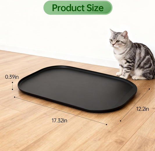 Pet Food Mat Waterproof with Raised Edge for PETLIBRO 17.7"x12",BPA Free Non-Slip Dog & Cat Food Mat, Feeding Mat for Food and Water Bowls, Spill Proof Mat to Protect Floors