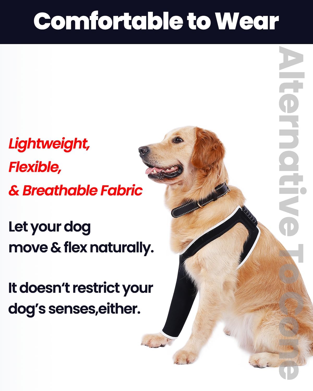 Dog Front Leg Sleeve, XLarge, Comfortable, Breathable Material, Adjustable Elastic Band, for Hot Spots, Wounds, Bandages