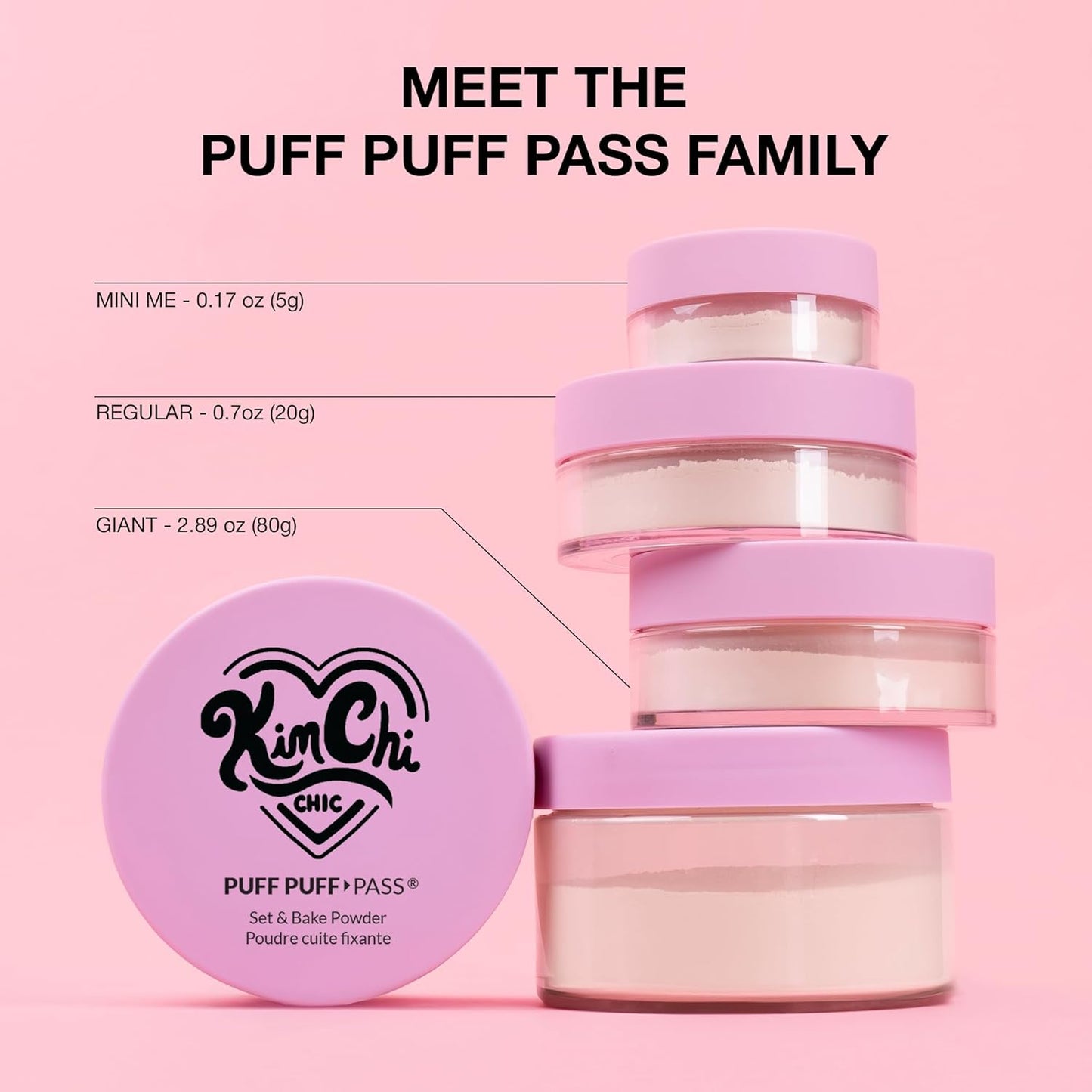 KimChiChic Beauty Puff Puff Pass Set and Bake Setting Powder for Makeup, Extra Fluffy Loose Face Powder Poof, Soft Natural Face Makeup for Uneven Skin Tone, 03 Translucent