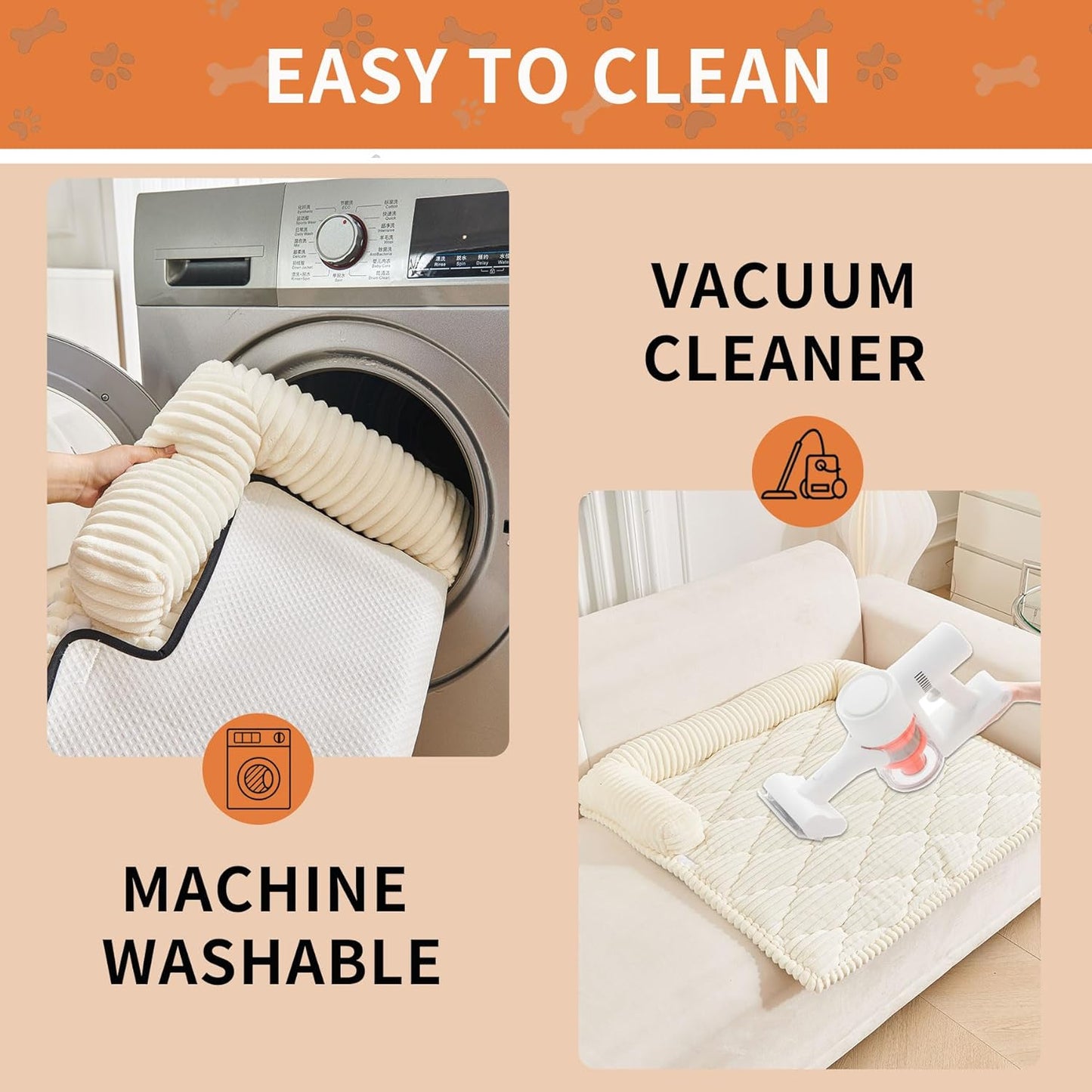HAOMAIJIA Dog Couch Bed for Small Dogs, Non Slip Pet Couch Covers for Sofa Thick Soft Washable Dog Couch Cover Protector All Seasons Universal Dogs and Cats Bed Mat (Off White, Small)