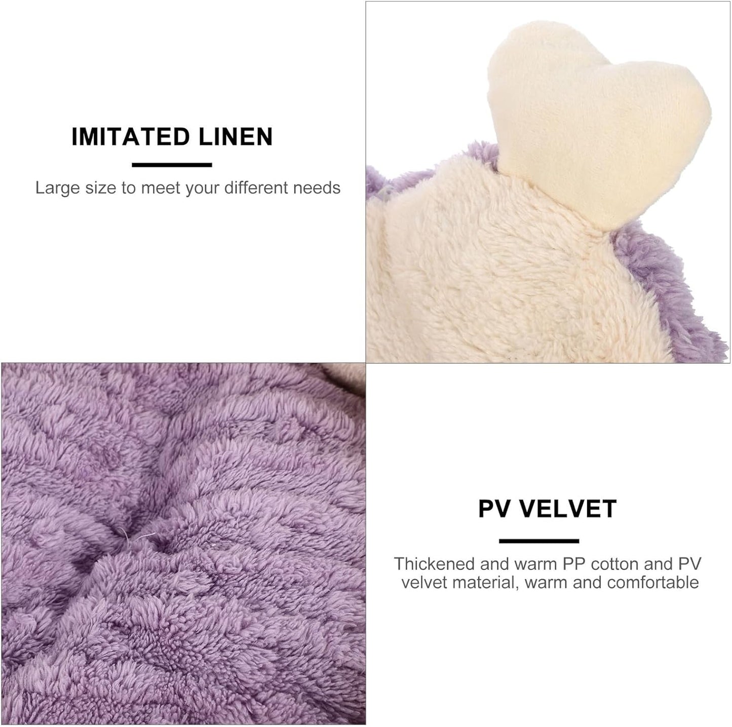Milisten Self-Warming Cat Bed Thickened Knot Design Detachable Washable Violet Pet Cushion Bed for Indoor Cats and Kittens