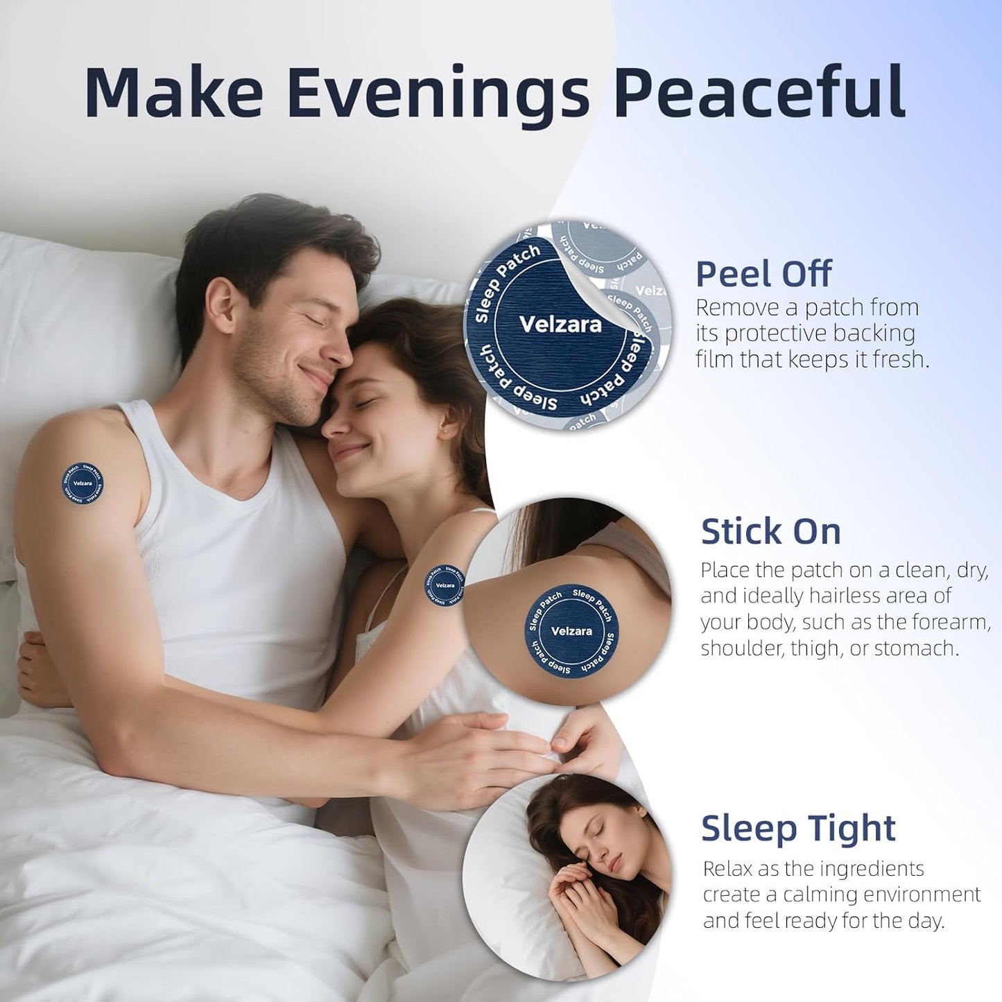 Sleep Patches for Women and Men, Plant-Based Sleep Patch Easy-to-Apply Vegan-Friendly 60 Patches