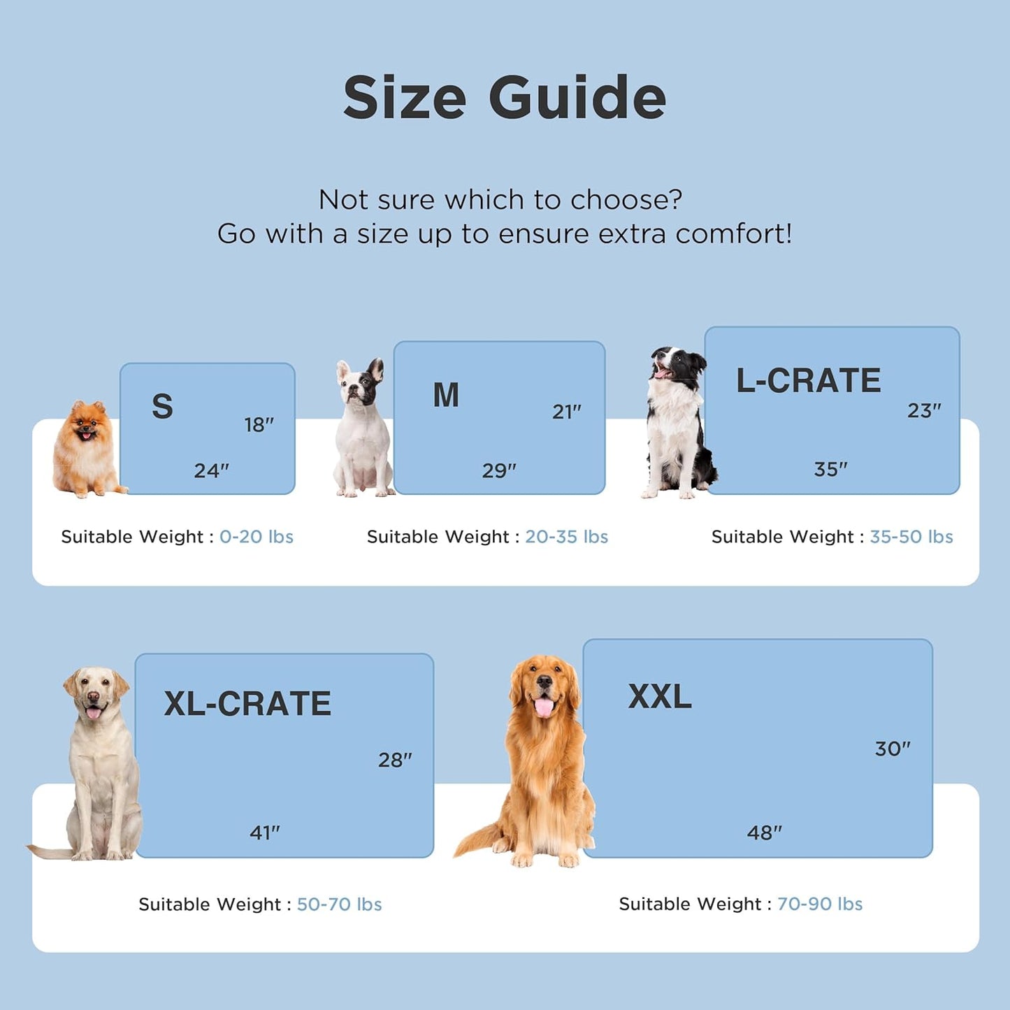 Bedsure Cooling Mat for Large Dogs - Q-Max>0.4 Thin Breathable Cooling Crate Pad Indoor for Pet with Chill Cool Fiber and Non-Slip Bottom,Portable Washable Kennel Mat in Outdoor Summer, 35x23, Blue
