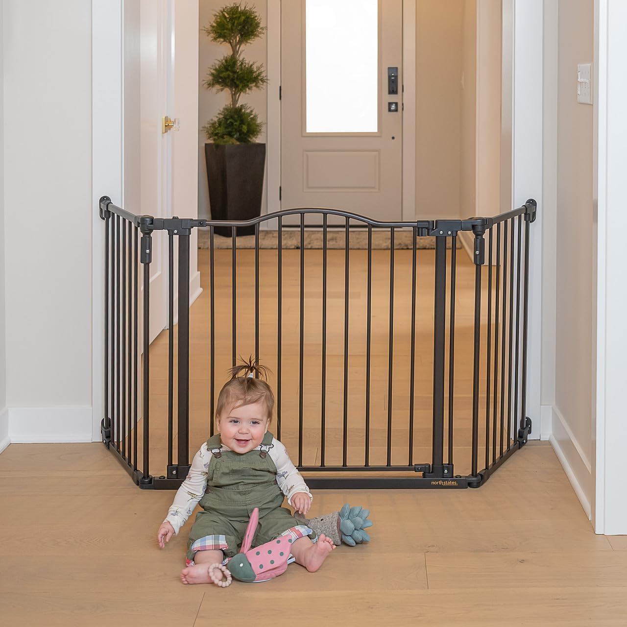 Toddleroo by North States - Deluxe Décor Safety Gate: Extra Wide - Adjustable 38.3 to 72 Inches W - 30 Inches T - Matte Bronze