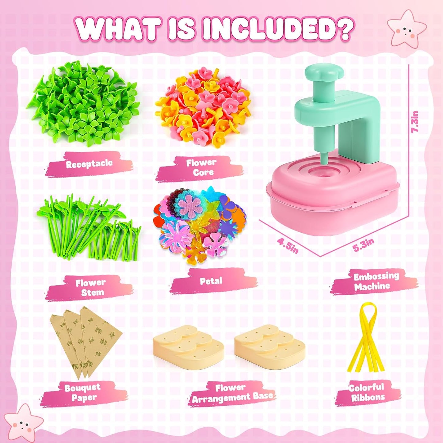 beefunni Flower Bouquet Craft Kits, DIY Arts and Crafts for Kids 4-6-8, Upgrade Colorful Flowers Toys for 4 5 6 7 8+Year Old Girl Birthday Gifts Ideas, Easter Basket Stuffers Gifts for Kids Toddler