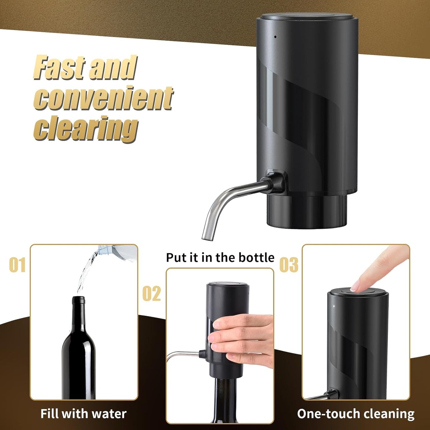 MolaMolamoy Wine Aerator Electric Wine Decanter Automatic Wine Aerator Portable One Touch Wine Dispenser Rechargeable Wine Pourer Wine Gifts for Wine Lovers and Parties