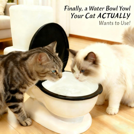 Cat Water Dispenser,Funny Toilet Shaped Pet Gravity Bowl, Automatic Flow No Electricity Needed with Healthy Pets Water Station for Cats and Small/Medium Dog