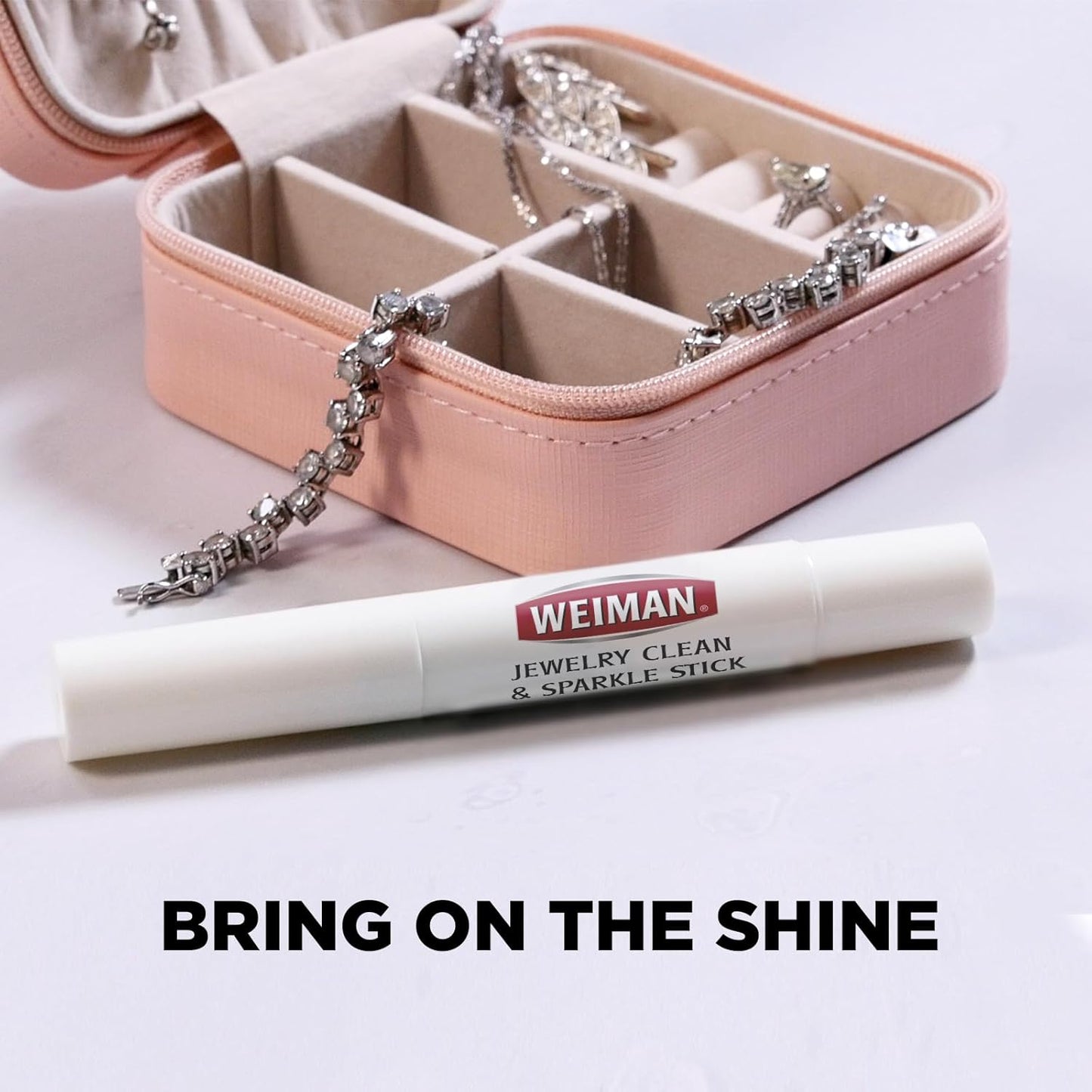 Weiman Jewelry Cleaner & Sparkle Stick - Portable, On-The-Go Cleaning for Diamond Engagement Rings, Wedding Rings, Gemstones, Necklaces, Earrings, Bracelets