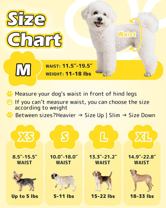 Dono Dog Diapers Female with Stretchy Waist, Disposable Full Wrap Female Puppy Dog in Heat Period, 360° Leak-Proof Super Absorbent Doggie Puppy Diaper for Small Medium Large Dogs
