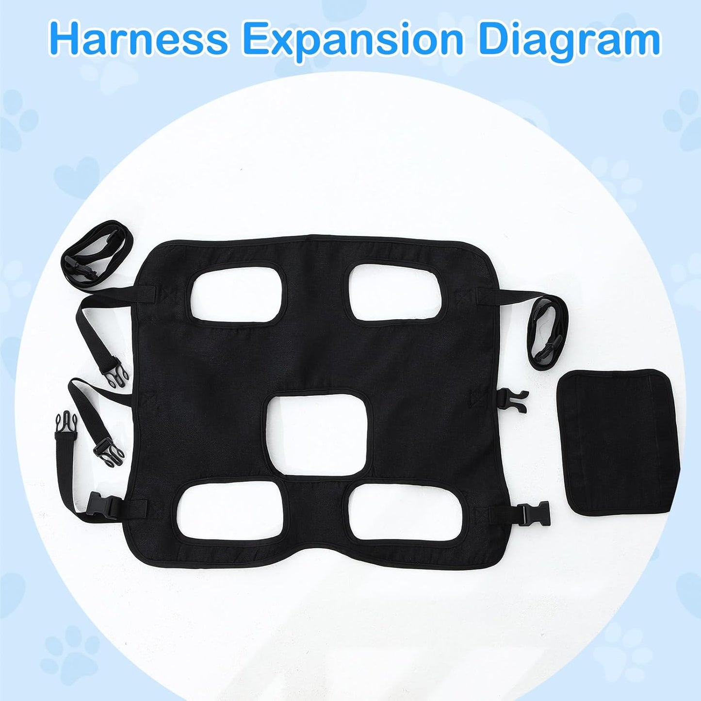 Dog Carry Sling Emergency Backpack Pet Legs Support and Rehabilitation Dog Lift Harness Adjustable Lifting Straps Carrier for Senior Dogs Joint Injuries, Arthritis, Hiking, Skiing, Black(S)