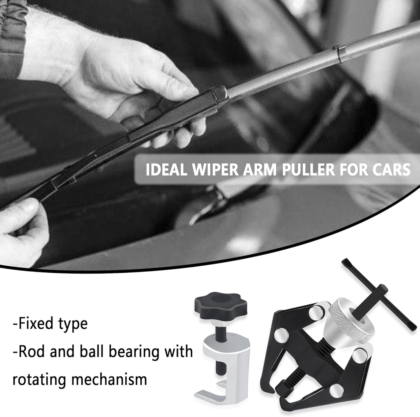 Windshield Wiper Arm Removal Tool Kit,Heavy Duty Wiper Arm Puller/Battery Terminal Puller,Universal Car Accessories Carbon Steel Small Bearing Puller for Most Car Truck SUV RV