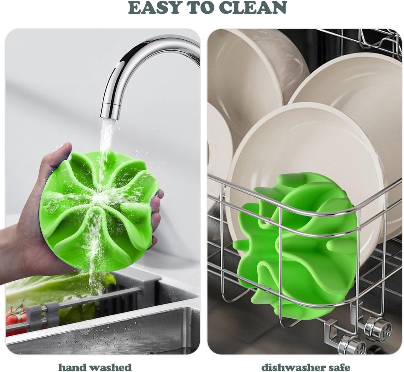 Slow Feeder Dog Bowls Insert, Silicone Slow Feeder Bowl with Strong Suction Cups Perfect for Stainless Steel Glass Ceramic Bowls (Green, Large Size)