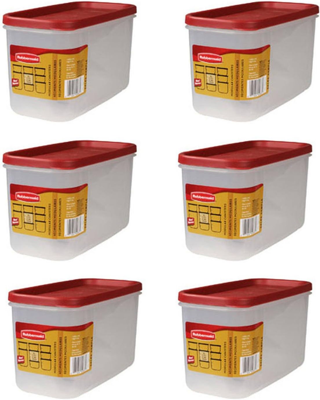 Rubbermaid - Dry Food Storage 10 Cup Clear Base Featuring Graduation Marks Pack of 6