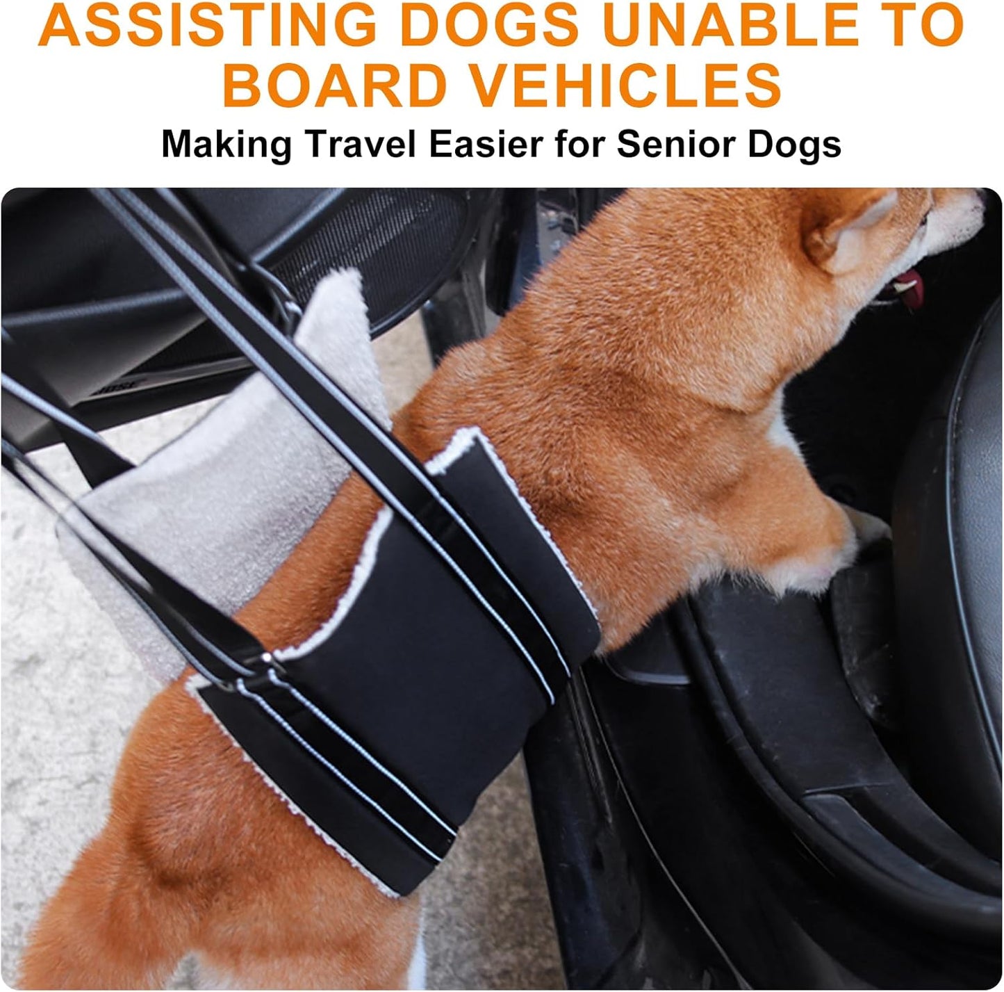 Adjustable Dog Lift Harness Dog Sling Portable Dog Sling for Back Legs Dog Lift Harness for Large Dogs Soft Lift Support and Rehab Harness for Senior,Injured,Disabled Dogs After ACL Surgery(S)