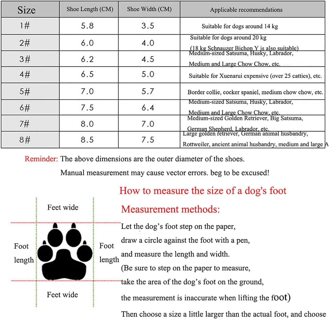 Winter Pet Booties Mountain Soles Dog Boots Water Proof Non-Slip Shoes with Reflective Straps All Weather Neoprene Paw Protector