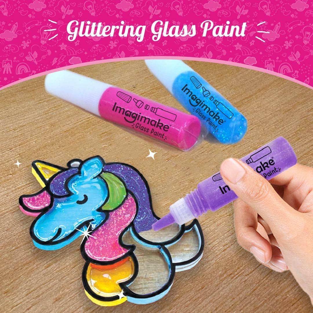 Imagimake Window Art Princess | Suncatcher Kit | Arts and Crafts for Kids Ages 8-12 | Girls Toys Age 6-8 | Easter Unicorn Gifts for Girls | 5 Year Old Girl Gift | 8 Year Old Girl Birthday Gift