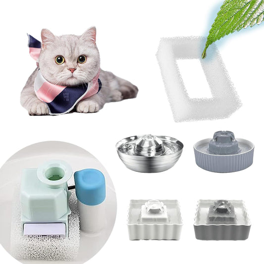Cat Water Fountain Filters,10 Pack Cat Fountain Replacement Filters for 2L/67oz Round Stainless Steel Pet Water Fountain,Dog Water Fountain