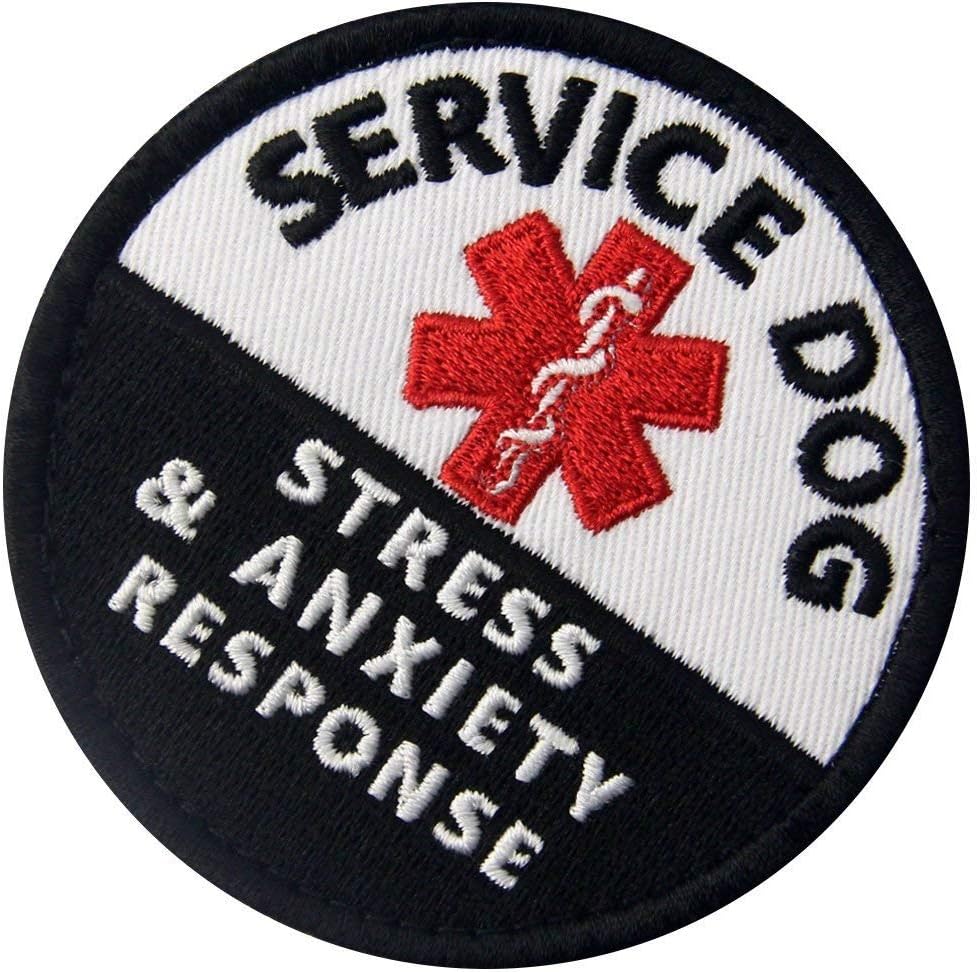 Service Dog PTSD Do Not Distract, Not All Disabilities are Visible, Stress Stress Anxiety Response Vests/Harnesses Emblem Embroidered Fastener Hook Loop Backing Patches