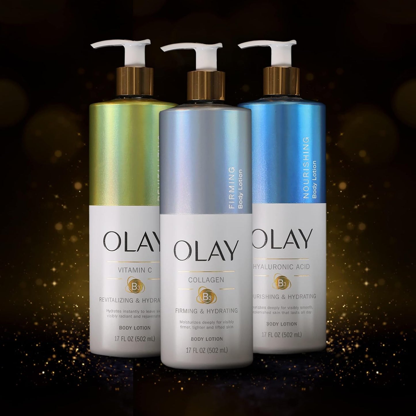 Olay Nourishing & Hydrating Body Lotion for Women with Hyaluronic Acid, 17 oz (Pack of 4)