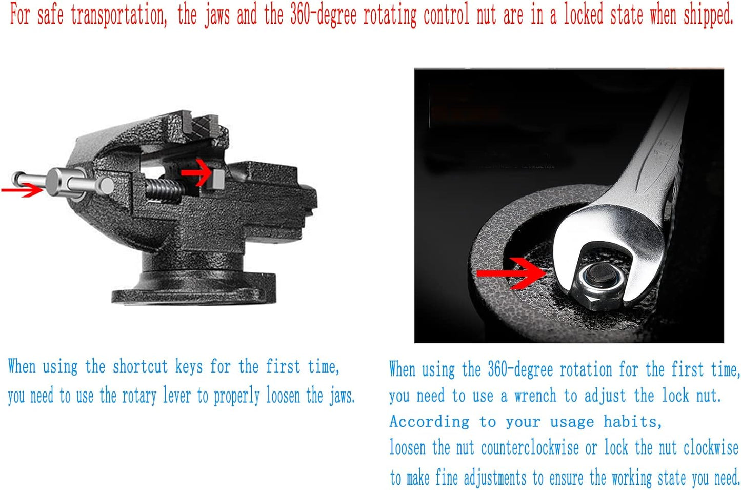 MYTEC Bench Vise or Table Vise, multifunctional jaw, multi-functional Combined Vise with Quick Adjustment, Universal Rotate 360° Work Clamp-On Vise, 3.3" black