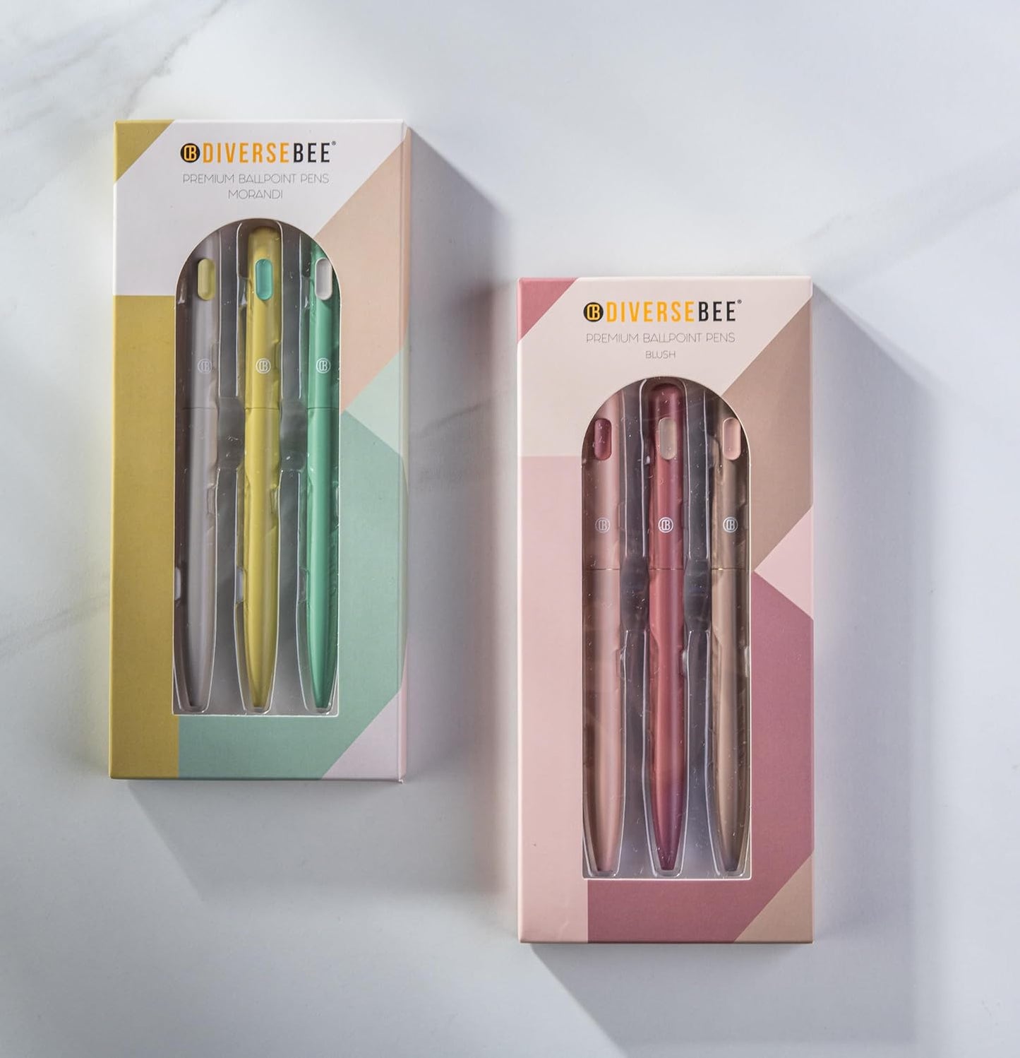 DIVERSEBEE Black Ink Ballpoint Pens, 3 Pack Retractable No Bleed Bible Pens, Cute Aesthetic Pastel Pens for Teachers, Bible Study Journaling Supplies, School Office Gifts Accessories, 1.0mm (Blush)