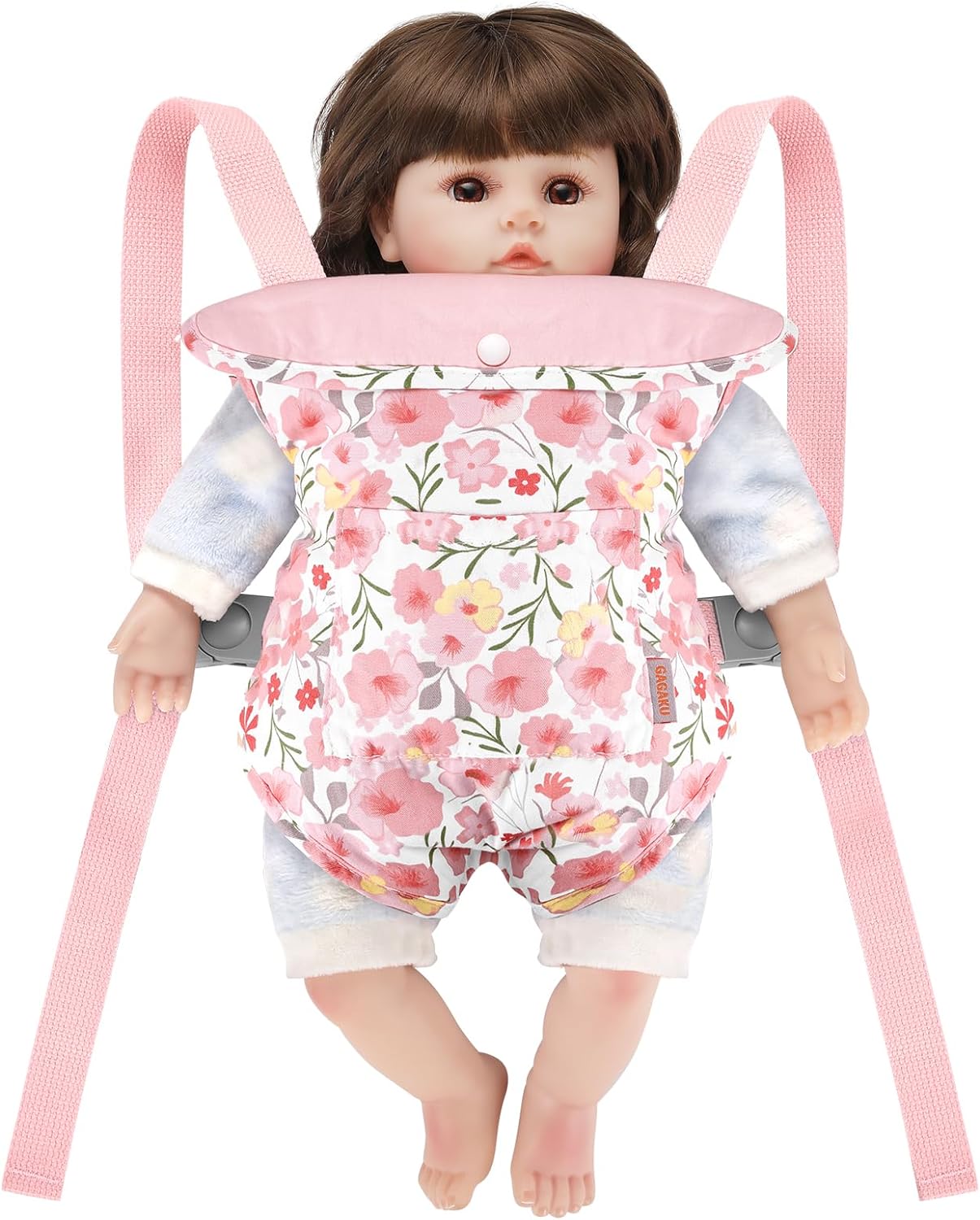 GAGAKU Baby Doll Carrier for Little Girls Baby Carrier for Dolls Reborn Baby Doll Carrier Toddlers 3 Years Old Babydoll Carrier - Pink Rose of Sharon