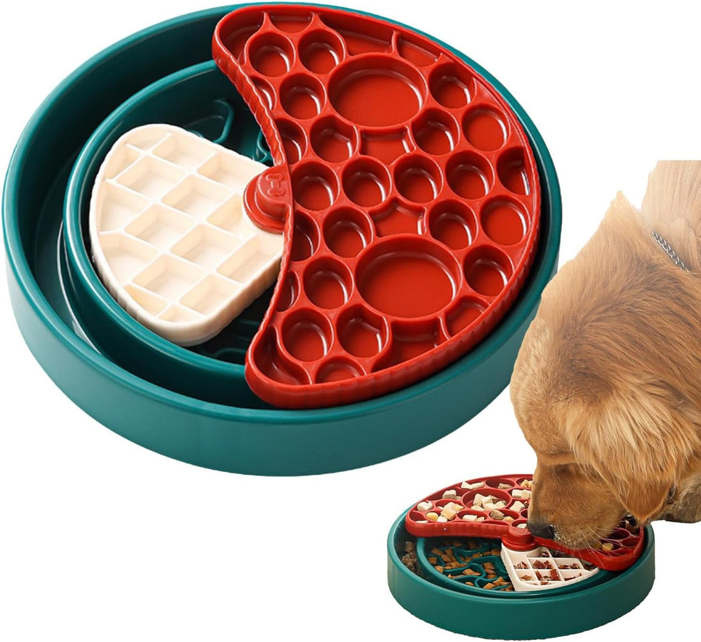 Dog Slow Feeder Bowl | Anti-Choking Food Enrichment Puzzle | Dog Bowls Slow Feeder - for Puppy Pet Cat Breed Eating Feeding Licking Drinking