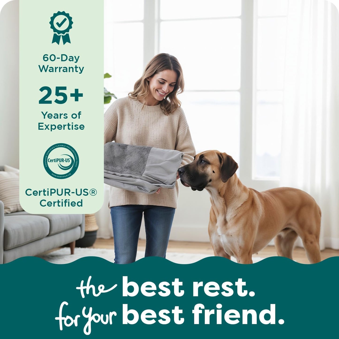 FurHaven Replacement Dog Bed Cover, Sofa-Style Design with Ultra-Plush Sleep Surface for Protecting Pet Mattresses, Zippered & Machine Washable, Jumbo Plus XXL, Plush & Suede, Gray