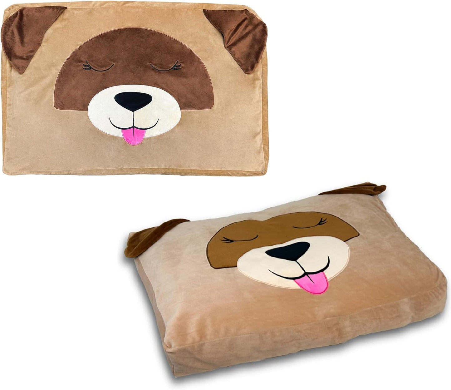 Happy Nappers Pet Bed in A Box Slipcover: Logan The Tan Dog - Medium - 30x20 Character Bed Case, Stuff & Fill with Your Scent-Pillows-Clothes