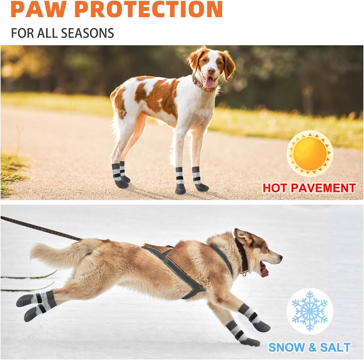 Dog Socks to Prevent Licking Paws,Grippy Socks for Senior Dog,Winter Dog Booties for Small Medium Large Dogs Paw Protector with Grips for Hardwood Floor,Non Slip Socks for Hot/Cold Pavement