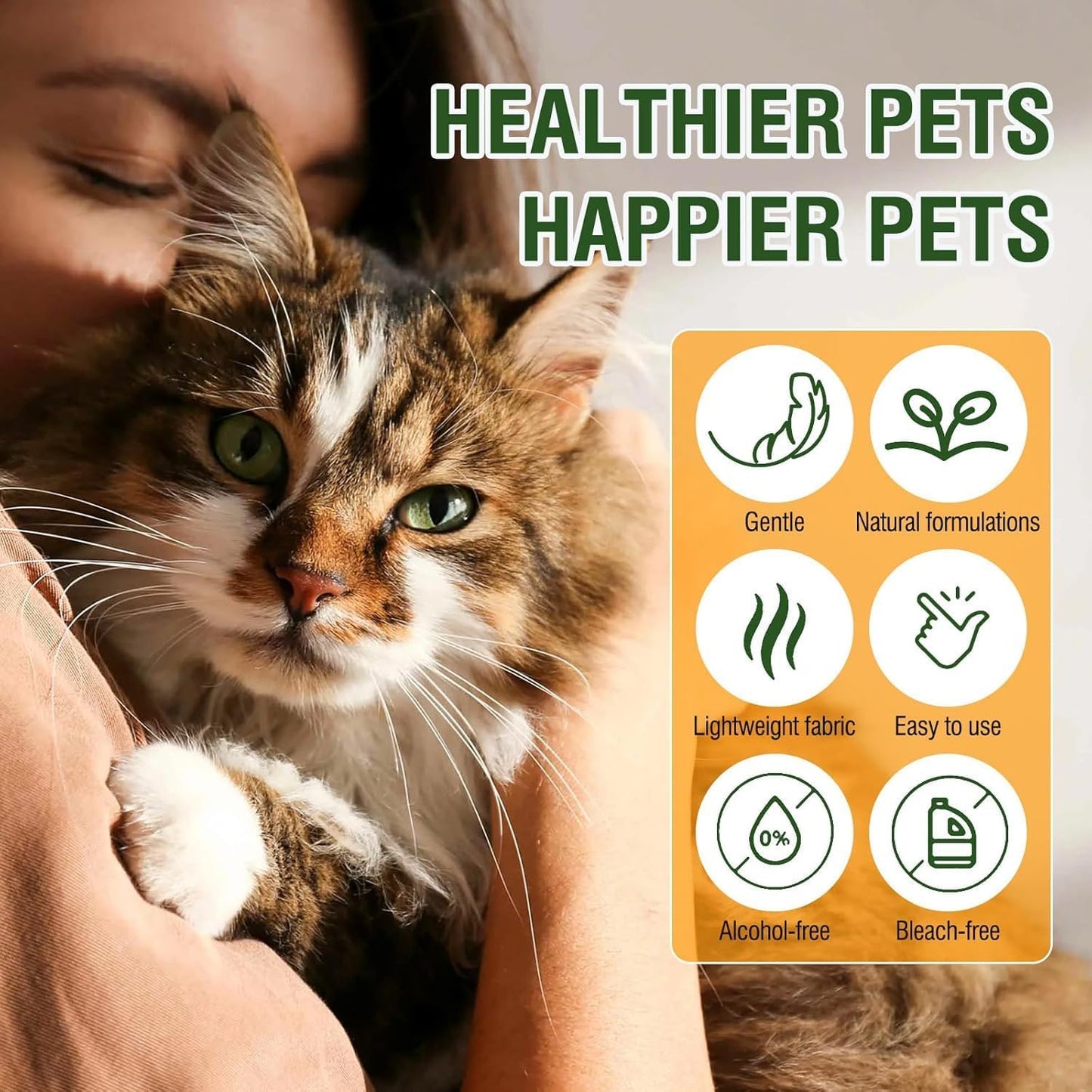 Pet Wipes for Dogs and Cats, All Purpose Cleaning Wipes for Paws, Ears, Butt, Face and Eyes, Unscented Extra Thick, Easy to Carry