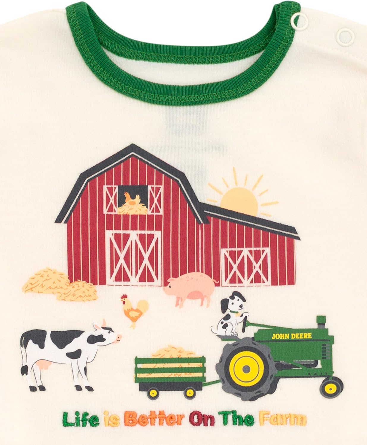 John Deere Farm Animals Tractor Truck Baby 5 Pack Short Sleeve Bodysuits Newborn to Infant Sizes (Newborn - 24 Months)