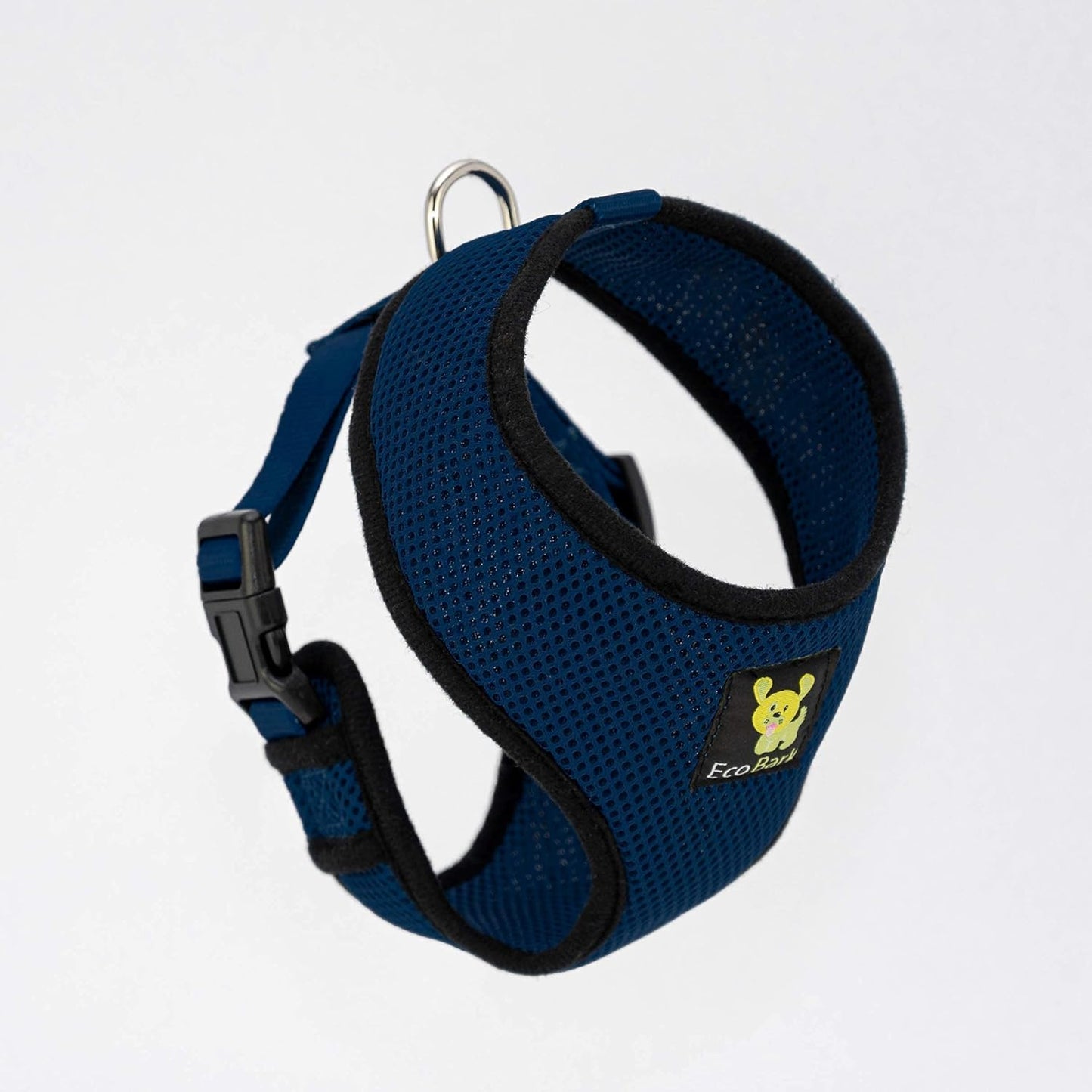 EcoBark Dog Harness - Eco-Friendly Max Comfort Harnesses - Luxurious Soft Mesh Halter - Over The Head Harness Vest- No Pull and No Choke for Puppy, Toy Breeds & Small Dogs (Small, Navy)